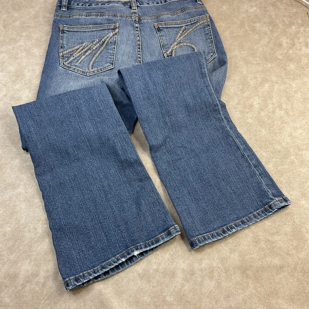 Vintage Michael Kors Flare Jeans Medium Wash Stretch‎ Denim Women Sz 6 MK Logo